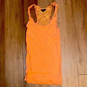 Orange/pink lace tank